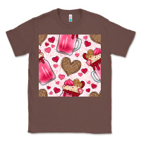 Chestnut valentines day milkshake seamless pattern Classic Tee - BundleAndBundleShop