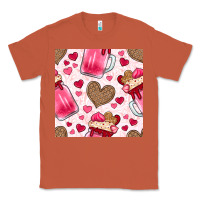 Copper valentines day milkshake seamless pattern Classic Tee - BundleAndBundleShop
