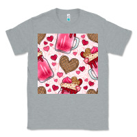 Heather Grey valentines day milkshake seamless pattern Classic Tee - BundleAndBundleShop