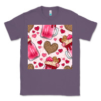 Lavender valentines day milkshake seamless pattern Classic Tee - BundleAndBundleShop