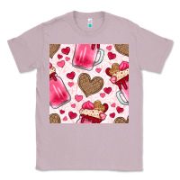 Lilac valentines day milkshake seamless pattern Classic Tee - BundleAndBundleShop