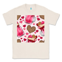 Natural valentines day milkshake seamless pattern Classic Tee - BundleAndBundleShop