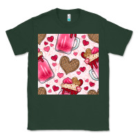 Sports Green valentines day milkshake seamless pattern Classic Tee - BundleAndBundleShop
