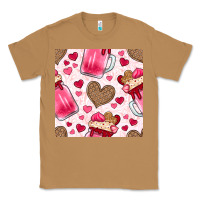 Toasted Coconut valentines day milkshake seamless pattern Classic Tee - BundleAndBundleShop