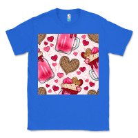 True Royal valentines day milkshake seamless pattern Classic Tee - BundleAndBundleShop