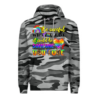 Slate Camo be careful who you hate it could be someone you Premium Hoodie - LillyAllenDesigns