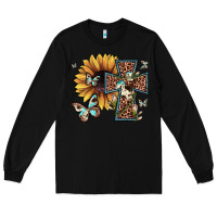 Black leopard cross sunflower butterfly Long Sleeve Tee - JahusDesignShop