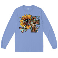 Colony Blue leopard cross sunflower butterfly Long Sleeve Tee - JahusDesignShop