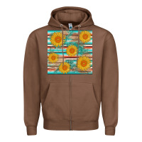 Chestnut sunflower wood serape  leather seamless Zipper Hoodie - AdoDesignShop