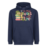 Navy so many books so little time Heavyweight Hoodie - MaliasSmallBusiness