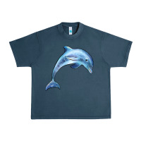 Midnight Navy dolphin Urban Heavy Tee - BarkalooDesign