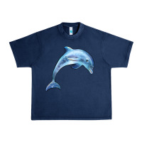Navy dolphin Urban Heavy Tee - BarkalooDesign