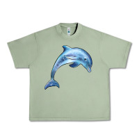 Oil Green dolphin Urban Heavy Tee - BarkalooDesign
