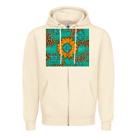 Sandshell Sunflower Gemstone Leopard Zipper Hoodie - Artiststas