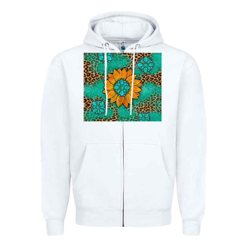 Sunflower Gemstone Leopard Zipper Hoodie by Artiststas | Teevron