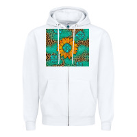 White Sunflower Gemstone Leopard Zipper Hoodie - Artiststas