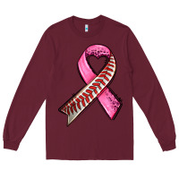 Burgundy breast cancer sport ribbons Long Sleeve Tee - AdoDesignShop