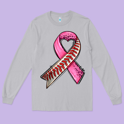 Breast Cancer Sport Ribbons Long Sleeve Tee Designed By Adodesignshop