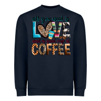 Navy all you need is love and a good cup of coffee Heavyweight Sweatshirt - Zillion Design Studio