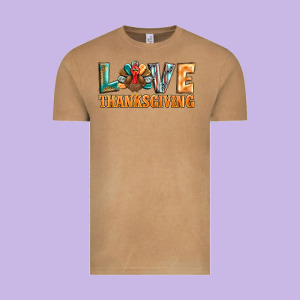 Love Thanksgiving Western Turkey Vintage Tee Designed By Barkaloodesign