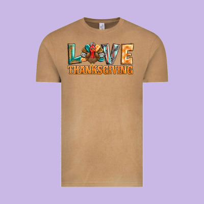 Love Thanksgiving Western Turkey Vintage Tee Designed By Barkaloodesign