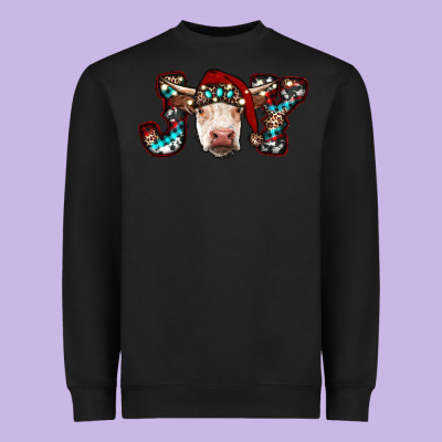 Christmas Joy Cow Heavyweight Sweatshirt Designed By Ranaportraitstore