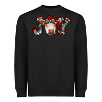 Black christmas joy cow Heavyweight Sweatshirt - RanaPortraitStore