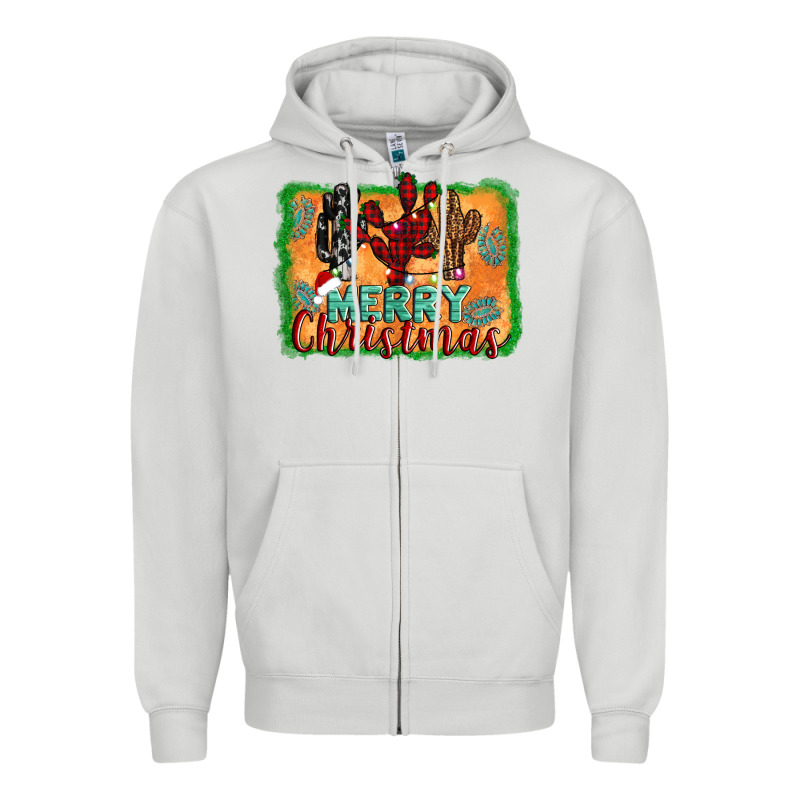 Merry Christmas Cactus Zipper Hoodie by AdoDesignShop | Teevron
