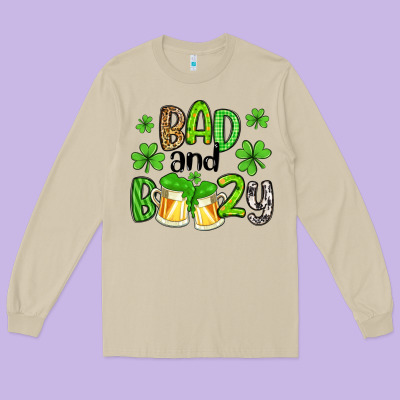 Bad And Boozy Long Sleeve Tee Designed By Artiststas