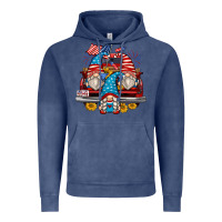 Vintage Denim 4th of july gnomes farm truck Vintage Hoodie - Zillion Design Studio