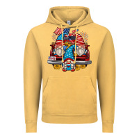 Vintage Mustard 4th of july gnomes farm truck Vintage Hoodie - Zillion Design Studio