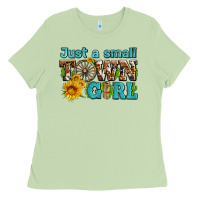 Matcha just a small town girl with sunflowers and money Ladies Tee - AdoDesignShop