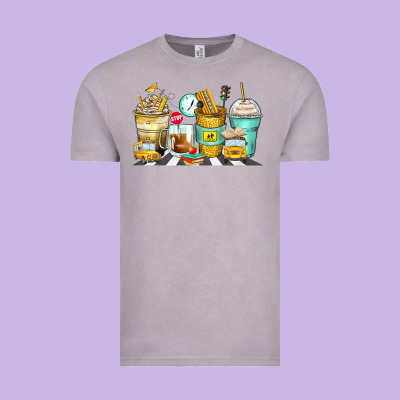 School Bus Coffee Cups Vintage Tee Designed By Zillion Design Studio