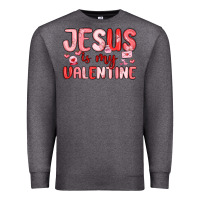 Charcoal Heather jesus is my valentine Premium Sweatshirt - MaliasSmallBusiness