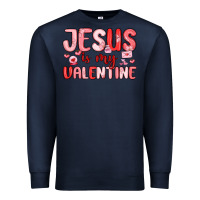 Navy jesus is my valentine Premium Sweatshirt - MaliasSmallBusiness