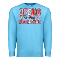Ocean Blue jesus is my valentine Premium Sweatshirt - MaliasSmallBusiness
