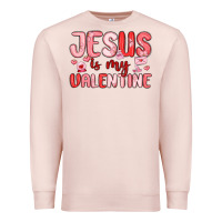 Pale Pink jesus is my valentine Premium Sweatshirt - MaliasSmallBusiness