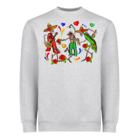 Heather Grey mexican skeletons Heavyweight Sweatshirt - Zillion Design Studio