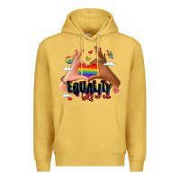 Antique Gold equality hurts no one lgbtq hands Premium Hoodie - LillyAllenDesigns