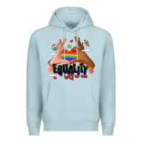 Blue Mist equality hurts no one lgbtq hands Premium Hoodie - LillyAllenDesigns