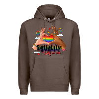 Coffee equality hurts no one lgbtq hands Premium Hoodie - LillyAllenDesigns