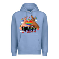 Colony Blue equality hurts no one lgbtq hands Premium Hoodie - LillyAllenDesigns