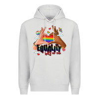 Dove Grey equality hurts no one lgbtq hands Premium Hoodie - LillyAllenDesigns