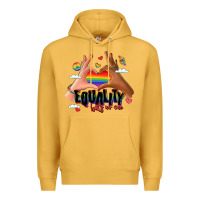 Mustard equality hurts no one lgbtq hands Premium Hoodie - LillyAllenDesigns