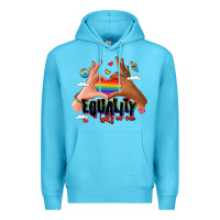 Ocean Blue equality hurts no one lgbtq hands Premium Hoodie - LillyAllenDesigns