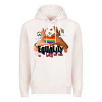Pale Pink equality hurts no one lgbtq hands Premium Hoodie - LillyAllenDesigns