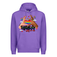 Purple equality hurts no one lgbtq hands Premium Hoodie - LillyAllenDesigns