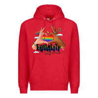 Red equality hurts no one lgbtq hands Premium Hoodie - LillyAllenDesigns
