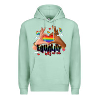 Seafoam equality hurts no one lgbtq hands Premium Hoodie - LillyAllenDesigns