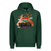 Sports Green equality hurts no one lgbtq hands Premium Hoodie - LillyAllenDesigns